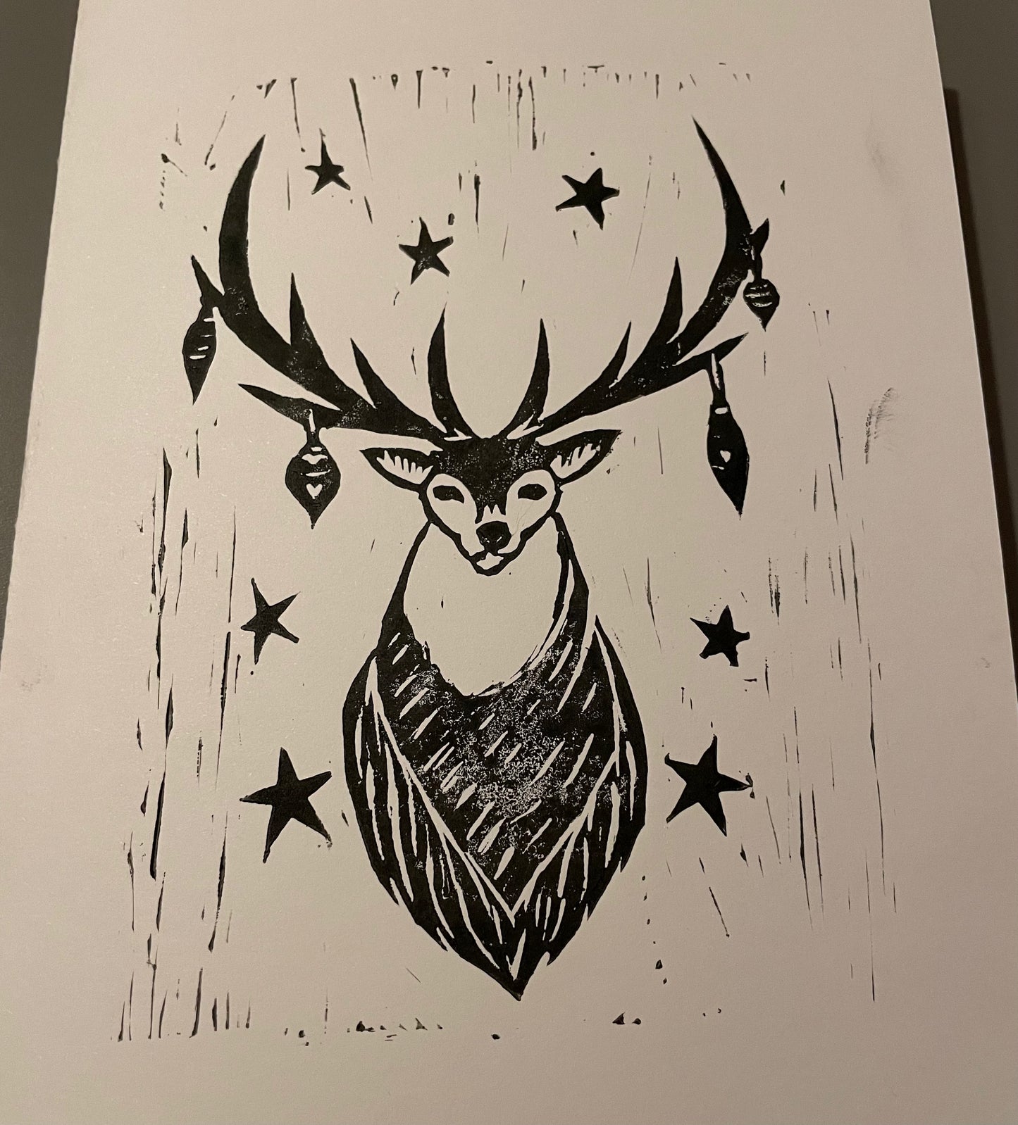 reindeer ball ball antler christmas card