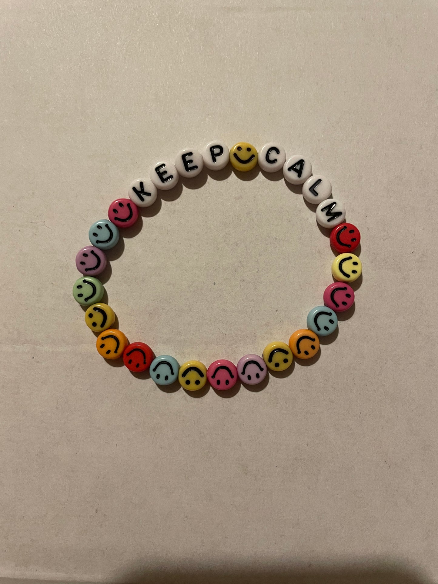 positive affirmation happy face bead bracelets