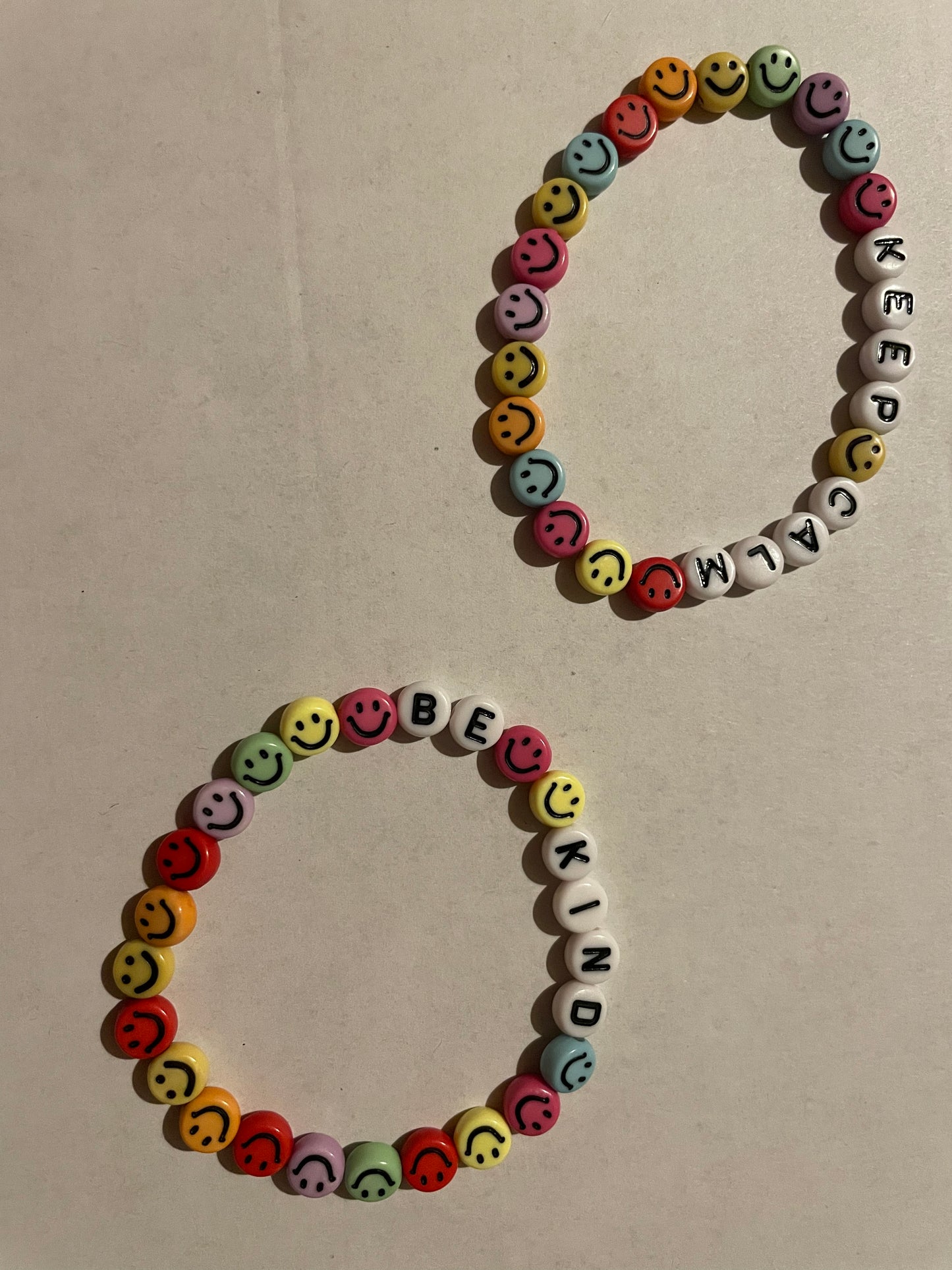 positive affirmation happy face bead bracelets