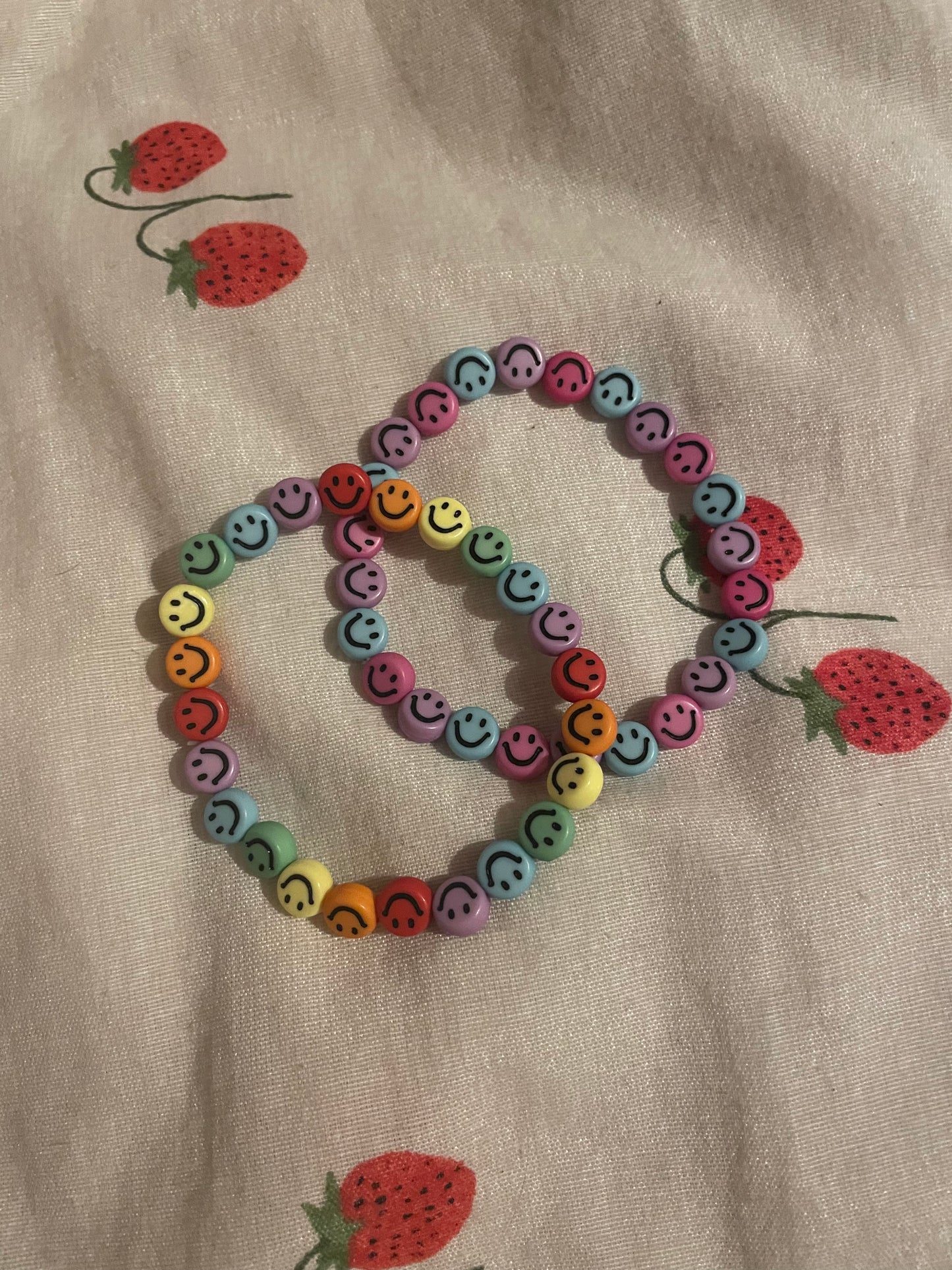 pride bracelets happy face beads rainbow